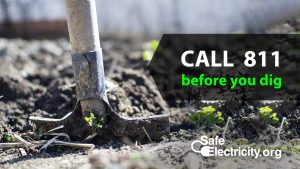 Call 8-1-1 before you dig.