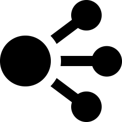 Three lines branching from a central point