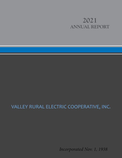 Valley REC 2021 Annual Report Cover
